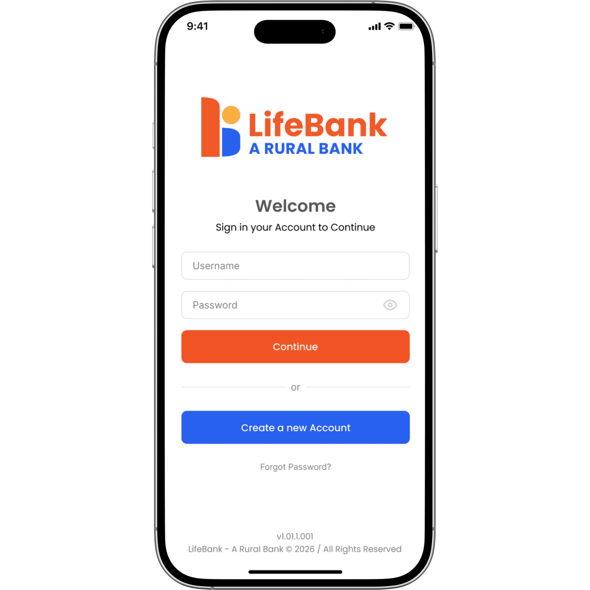 LifeLink RB sign-in screen